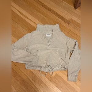 Abercrombie & Fitch Beige Half-Zip Hoodie